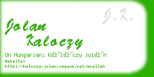 jolan kaloczy business card